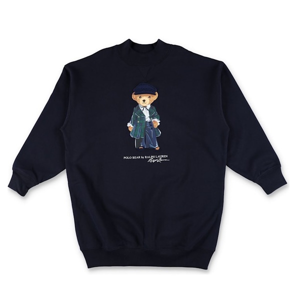 Polo Ralph Lauren Kids Bear Fleece Embroidered Sweatshirt Dress—‘RL Christmas’ - Picture 3 of 11